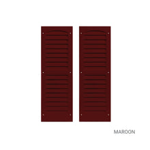 Load image into Gallery viewer, Pair of maroon shutters on a white background
