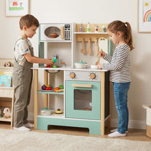 Load image into Gallery viewer, Two children playing with a toy kitchen set in a room.