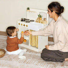 Load image into Gallery viewer, Tiny Land® Wooden Play Kitchen for Toddlers - Honey Kitchenette Pretend Cooking Set