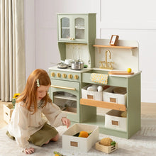 Load image into Gallery viewer, Tiny Land® Pretend Play Kitchen for Toddlers - Serenity Wooden Kitchen – Green