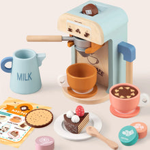 Load image into Gallery viewer, Children's toy coffee set with a coffee machine, cups, and accessories on a light background