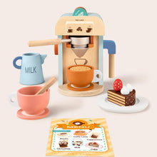 Load image into Gallery viewer, Tiny Land® Play Kitchen Accessories – Children’s Coffee Maker: Wooden Kids Play Coffee Maker Set
