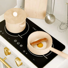 Load image into Gallery viewer, Miniature frying pan with food on a toy stove, featuring the brand 'TINY'.