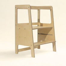 Load image into Gallery viewer, Wooden step stool on a white background