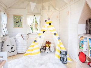 Inside view of Kids Playhouse Arctic Nario |white Outdoor Playhouse by WholeWoodPlayhouses