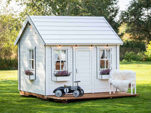 Load image into Gallery viewer, Decorated White and Black Style Outdoor Kids Playhouse Arctic Nario With Terrace by WholeWoodPlayhouses