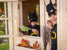 Load image into Gallery viewer, Kids are Playing outside of Kids Playhouse Natural Wonder by WholeWoodPlayhouses