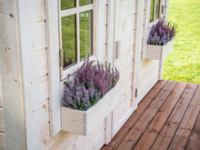 Load image into Gallery viewer, Kids Playhouse Natural Wonder from Front with Flower boxes by WholeWoodPlayhouses