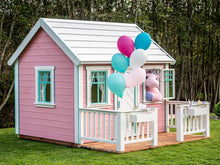 Load image into Gallery viewer, Decorated Kids Playhouse Unicorn |pink Outdoor Playhouse by WholeWoodPlayhouses
