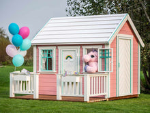 Load image into Gallery viewer, Unicorn on the window of Kids Wooden Playhouse Unicorn by WholeWoodPlayhouses