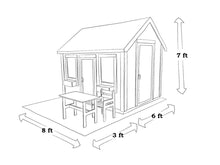 Load image into Gallery viewer, Kids Playhouse Nordic Nario outside plan with measures by WholeWoodPlayhouses