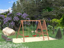 Load image into Gallery viewer, Outdoor Swing Set Sofia With Two Swings by WholeWoodPlayhouses
