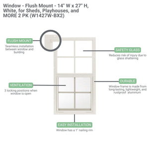 Diagram of a window with features labeled on a white background