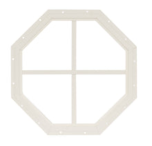 Load image into Gallery viewer, Octagonal window with white frame on a white background
