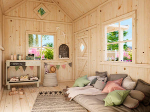 Outdoor Playhouse Ataucjin Wooden For Kids, Wooden Outdoor Cottage