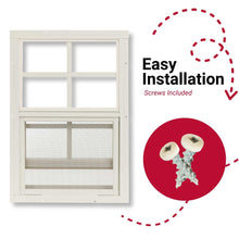 Load image into Gallery viewer, Window with &#39;Easy Installation&#39; text and screws included on a white background
