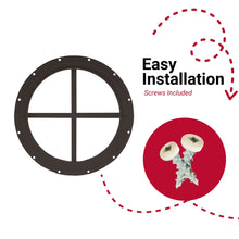 Load image into Gallery viewer, Decorative metal ring with screws included for easy installation on a white background

