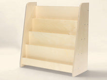 Load image into Gallery viewer, Wooden bookshelf with three shelves on a light beige background
