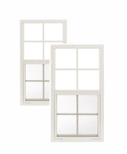 Load image into Gallery viewer, Two white windows with grid patterns on a white background
