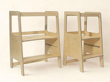 Load image into Gallery viewer, Two wooden step stools on a white background
