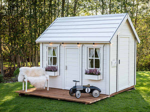 Kids Playhouse Arctic Nario in a BackYard, Black And White Style Outdoor Playhouse by WholeWoodPlayhouses