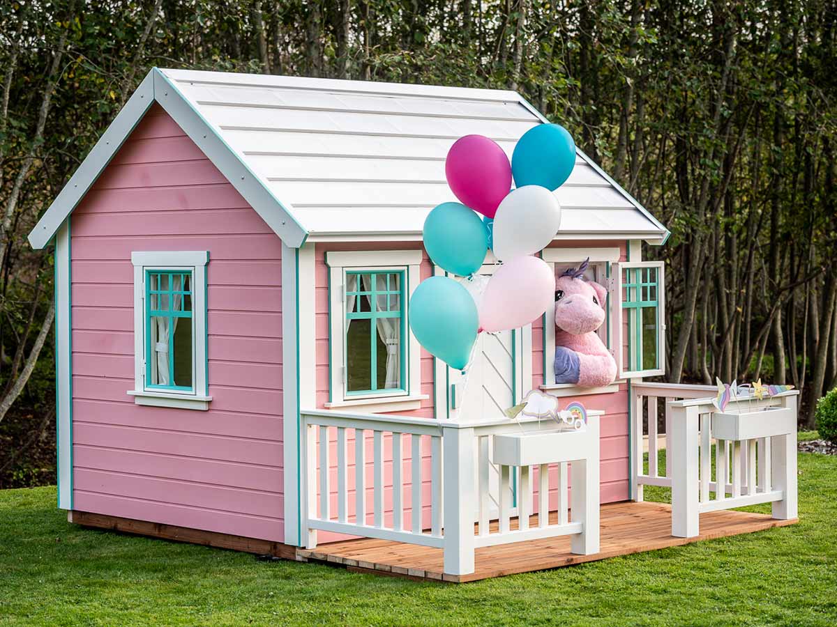 Kids Playhouse Unicorn Wooden Outdoor Playhouse
