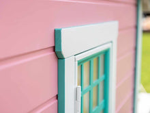 Load image into Gallery viewer, Close up of the window of Kids Outdoor Playhouse by WholeWoodPlayhouses
