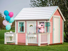 Load image into Gallery viewer, Unicorn on the window of Kids Wooden Playhouse Unicorn by WholeWoodPlayhouses
