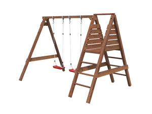 Outdoor Swing Set Sofia With Two Swings on White BackGround by WholeWoodPlayhouses